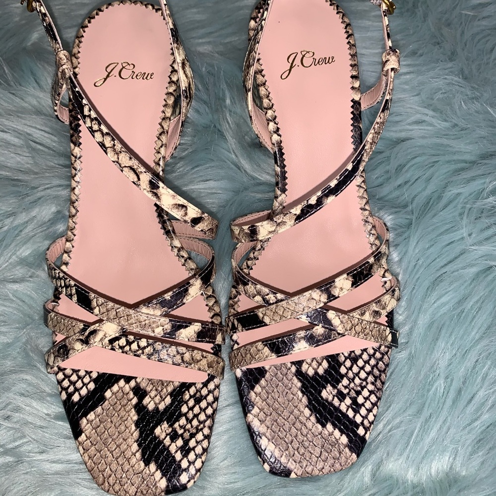 Odette strappy sandals in snake-embossed leather